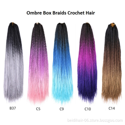 24inch Ombre Box Braids Thick Thin Crochet Braids Wholesale